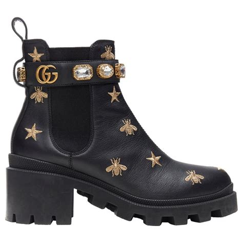 gold gucci bee|bee Gucci boots.